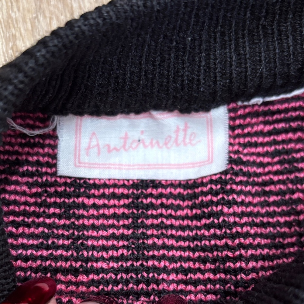 Pink and Black Patterned Women's Sweater - Picture 2 of 3